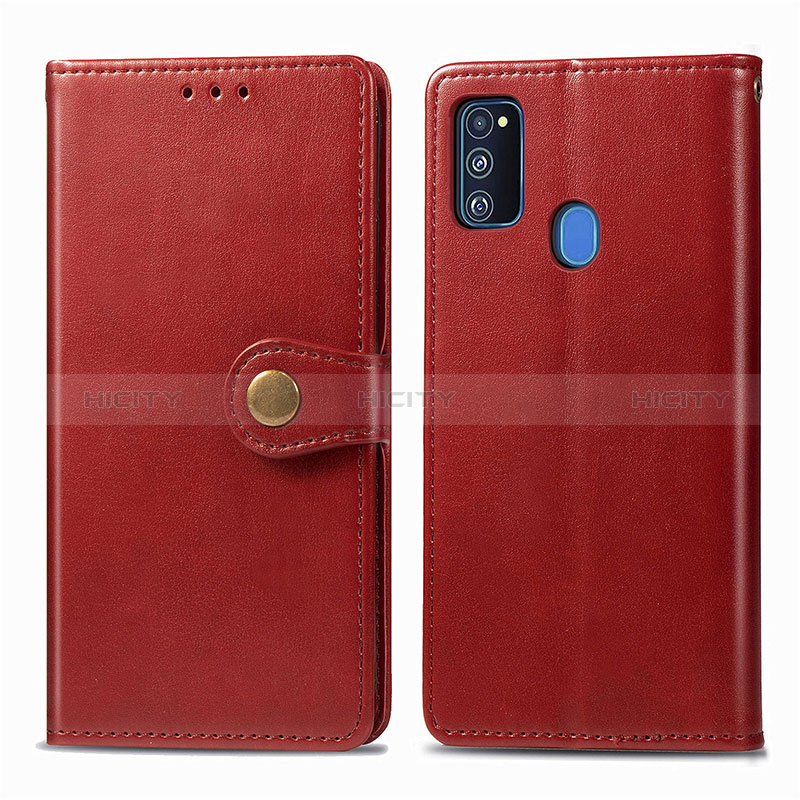 Handytasche Stand Schutzhülle Flip Leder Hülle S05D für Samsung Galaxy M21 Rot Plus