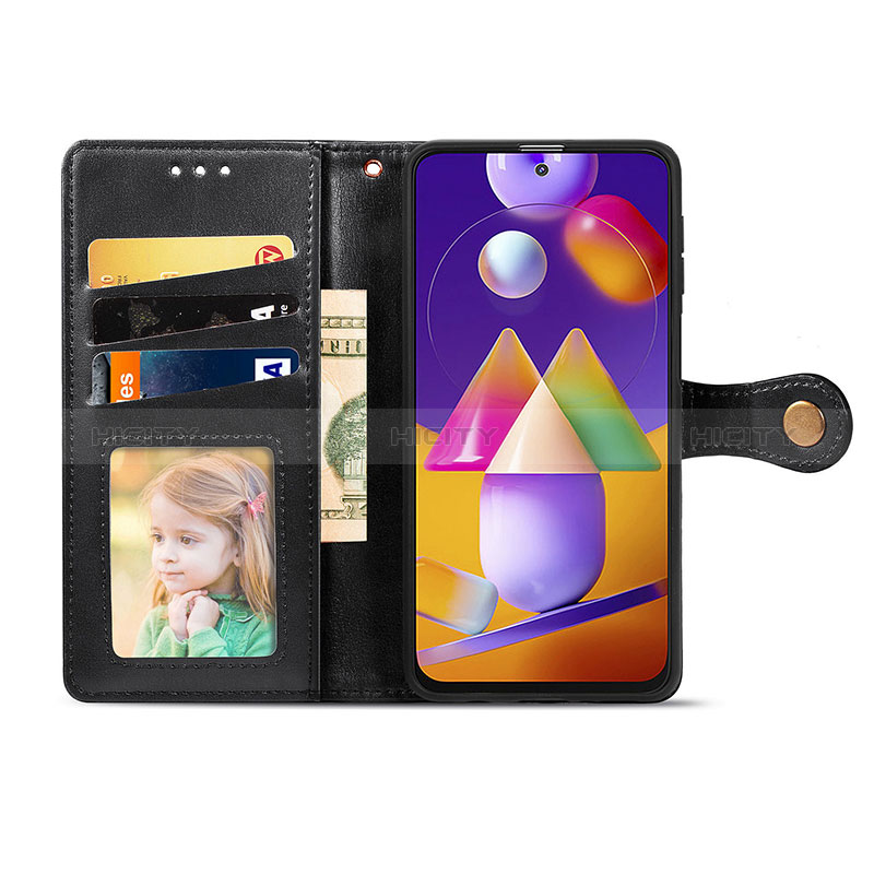 Handytasche Stand Schutzhülle Flip Leder Hülle S05D für Samsung Galaxy M31s groß