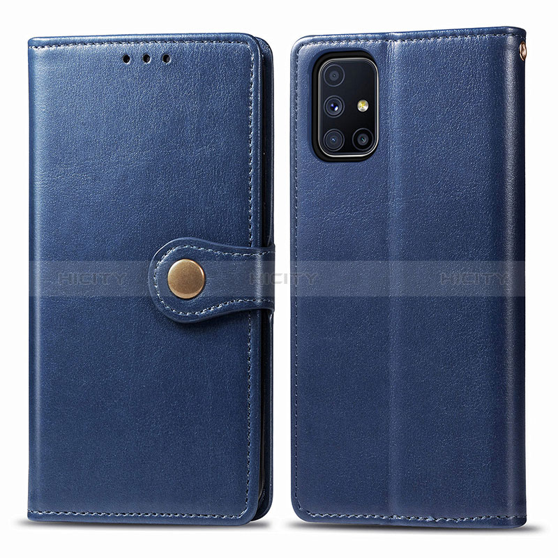 Handytasche Stand Schutzhülle Flip Leder Hülle S05D für Samsung Galaxy M51 Blau Plus