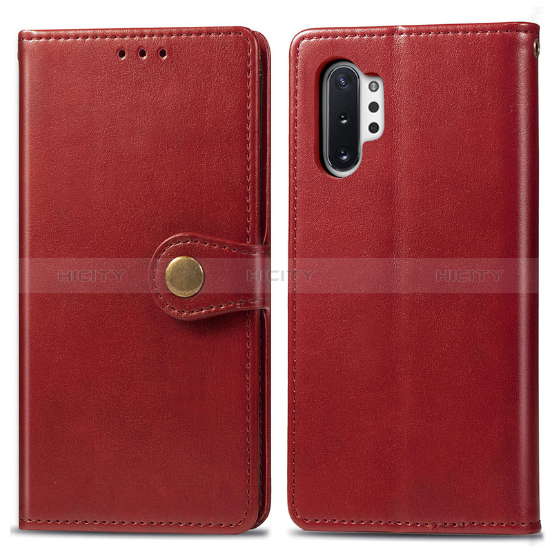 Handytasche Stand Schutzhülle Flip Leder Hülle S05D für Samsung Galaxy Note 10 Plus 5G Rot Plus