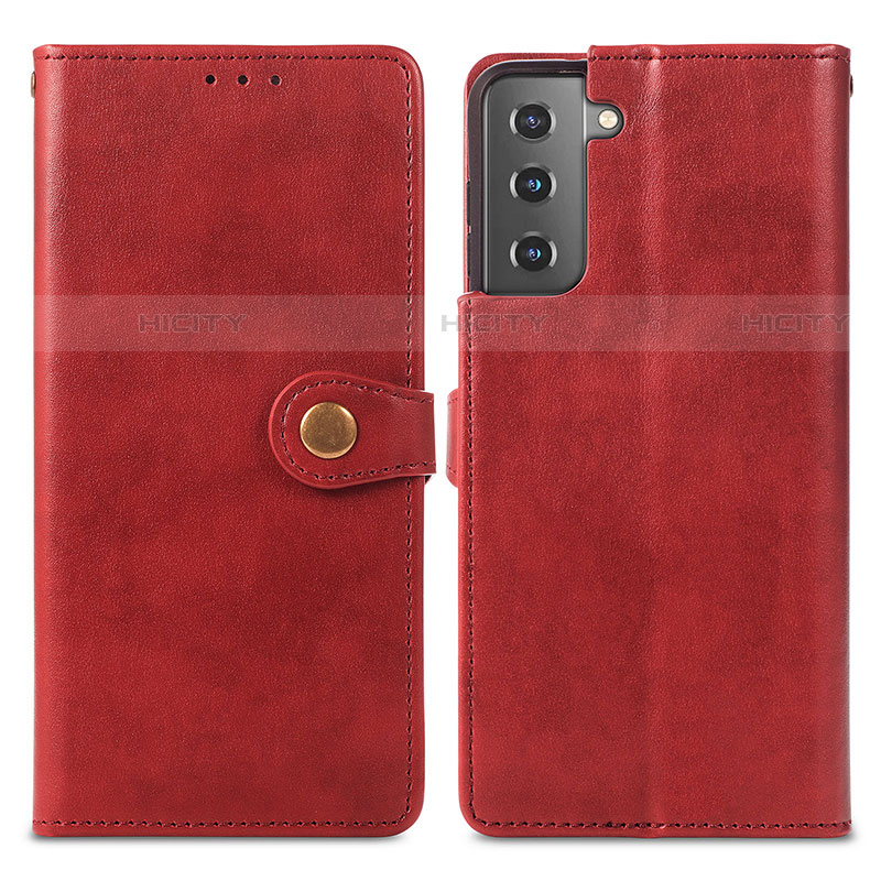 Handytasche Stand Schutzhülle Flip Leder Hülle S05D für Samsung Galaxy S21 Plus 5G Rot