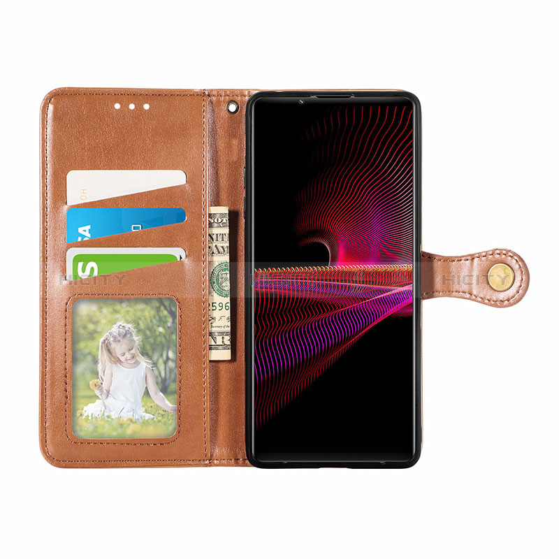 Handytasche Stand Schutzhülle Flip Leder Hülle S05D für Sony Xperia 1 III groß