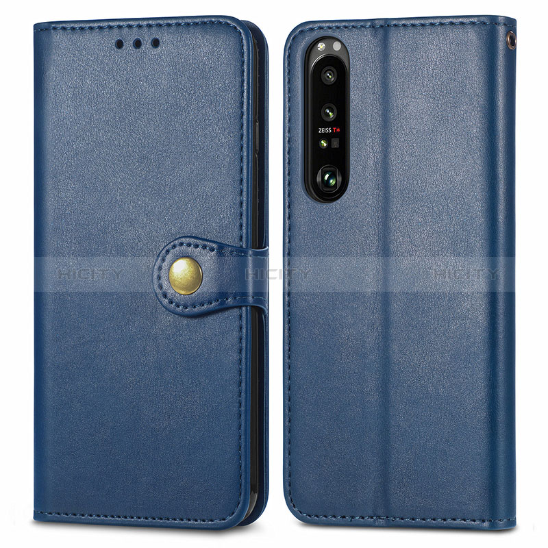 Handytasche Stand Schutzhülle Flip Leder Hülle S05D für Sony Xperia 1 III Blau