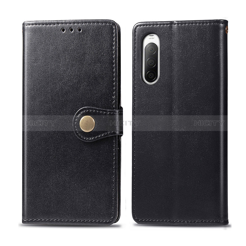 Handytasche Stand Schutzhülle Flip Leder Hülle S05D für Sony Xperia 10 II Schwarz