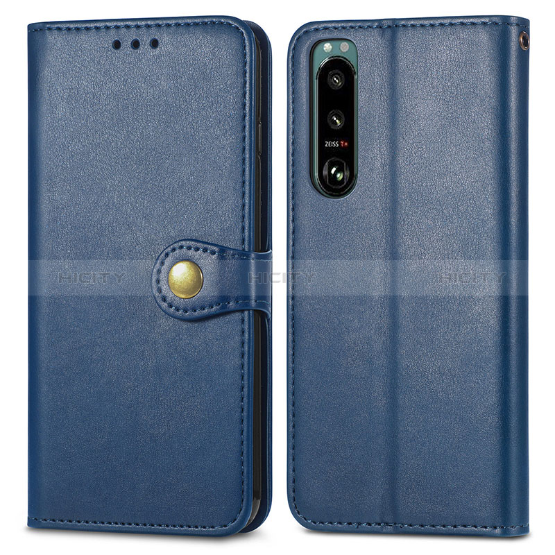 Handytasche Stand Schutzhülle Flip Leder Hülle S05D für Sony Xperia 5 IV Blau