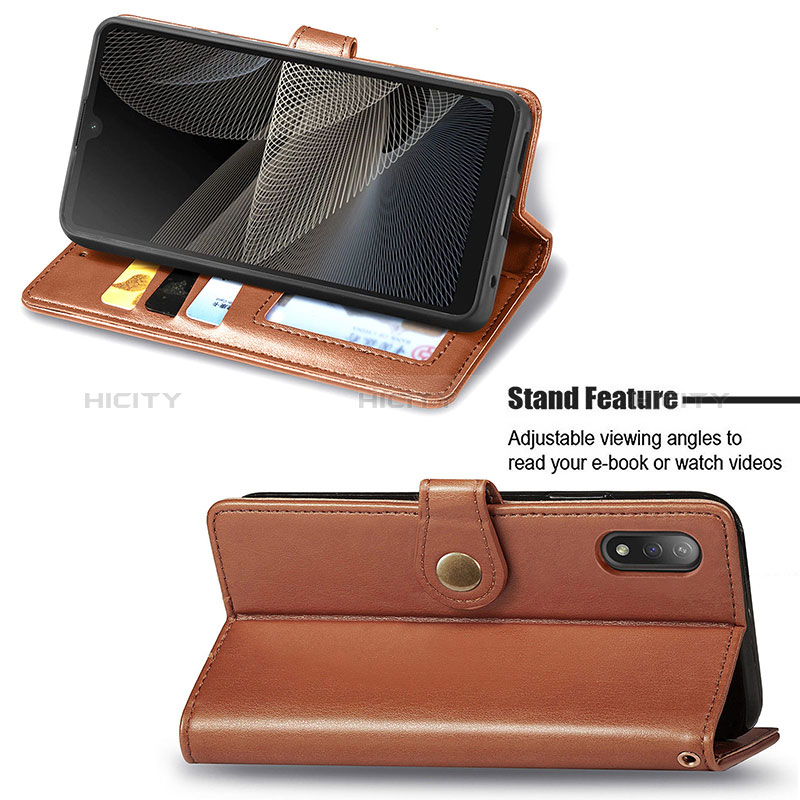 Handytasche Stand Schutzhülle Flip Leder Hülle S05D für Sony Xperia Ace II groß