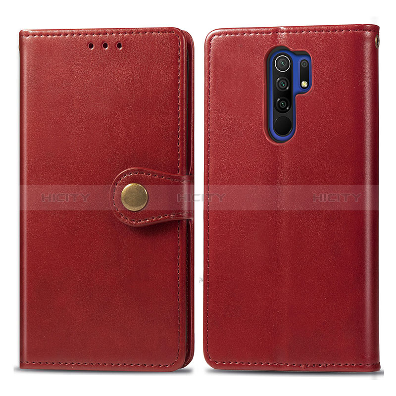 Handytasche Stand Schutzhülle Flip Leder Hülle S05D für Xiaomi Redmi 9 Prime India Rot Plus