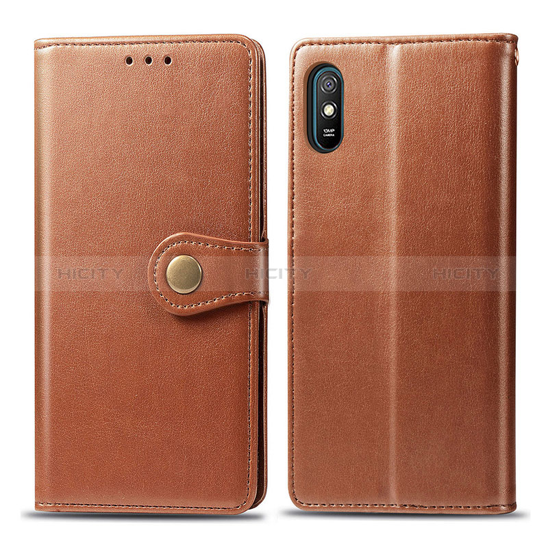 Handytasche Stand Schutzhülle Flip Leder Hülle S05D für Xiaomi Redmi 9A Braun