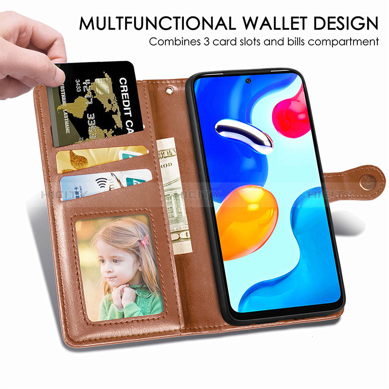 Handytasche Stand Schutzhülle Flip Leder Hülle S05D für Xiaomi Redmi Note 11 4G (2022) groß