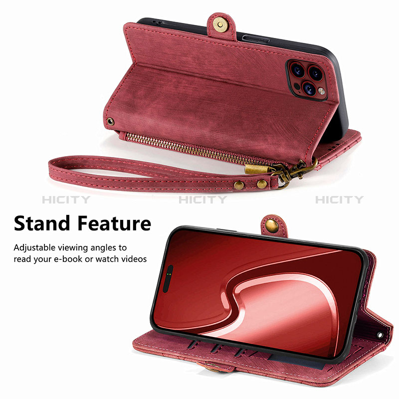 Handytasche Stand Schutzhülle Flip Leder Hülle S06D für Apple iPhone 13 Pro