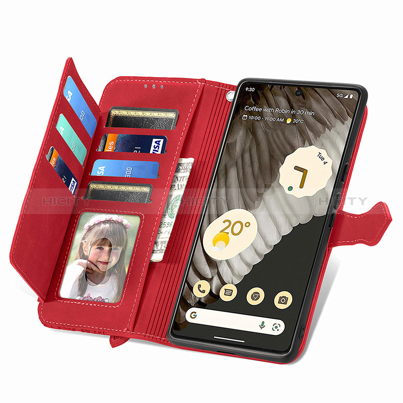 Handytasche Stand Schutzhülle Flip Leder Hülle S06D für Google Pixel 7 Pro 5G