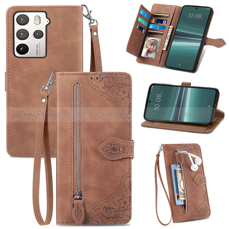 Handytasche Stand Schutzhülle Flip Leder Hülle S06D für HTC U23 5G