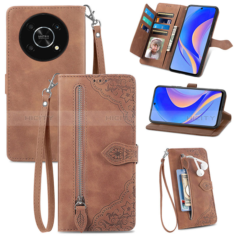 Handytasche Stand Schutzhülle Flip Leder Hülle S06D für Huawei Enjoy 50 Pro Braun