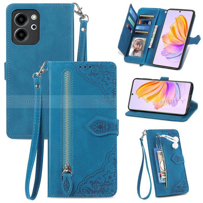 Handytasche Stand Schutzhülle Flip Leder Hülle S06D für Huawei Honor 80 SE 5G groß