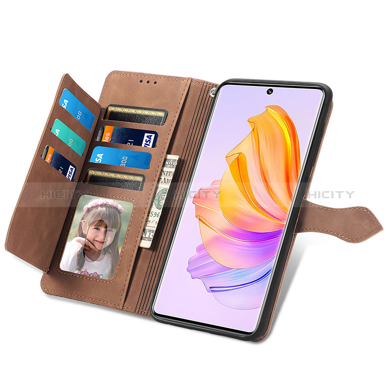 Handytasche Stand Schutzhülle Flip Leder Hülle S06D für Huawei Honor 80 SE 5G groß