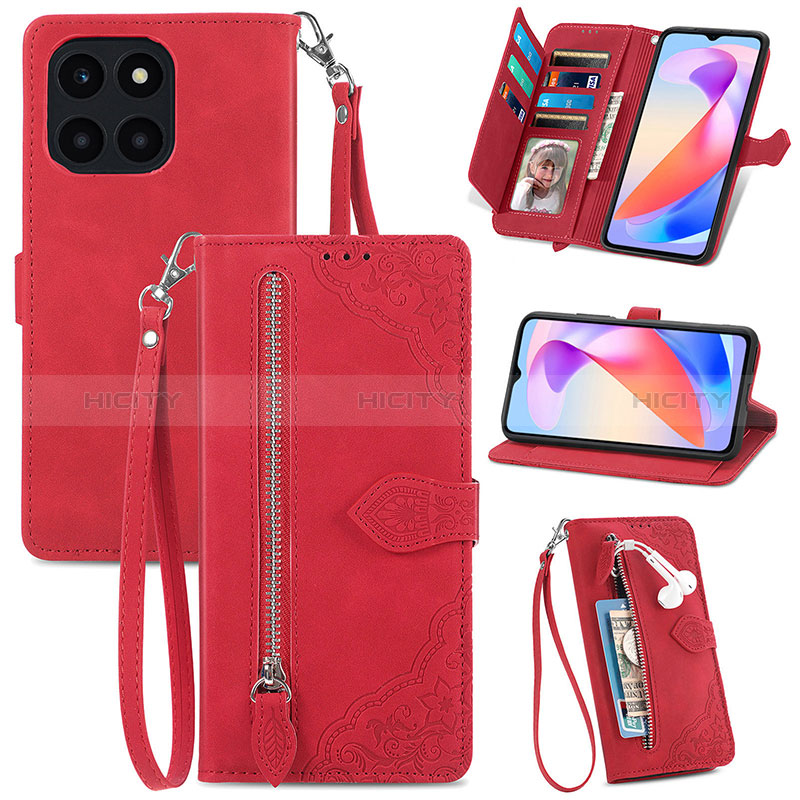 Handytasche Stand Schutzhülle Flip Leder Hülle S06D für Huawei Honor X6a groß