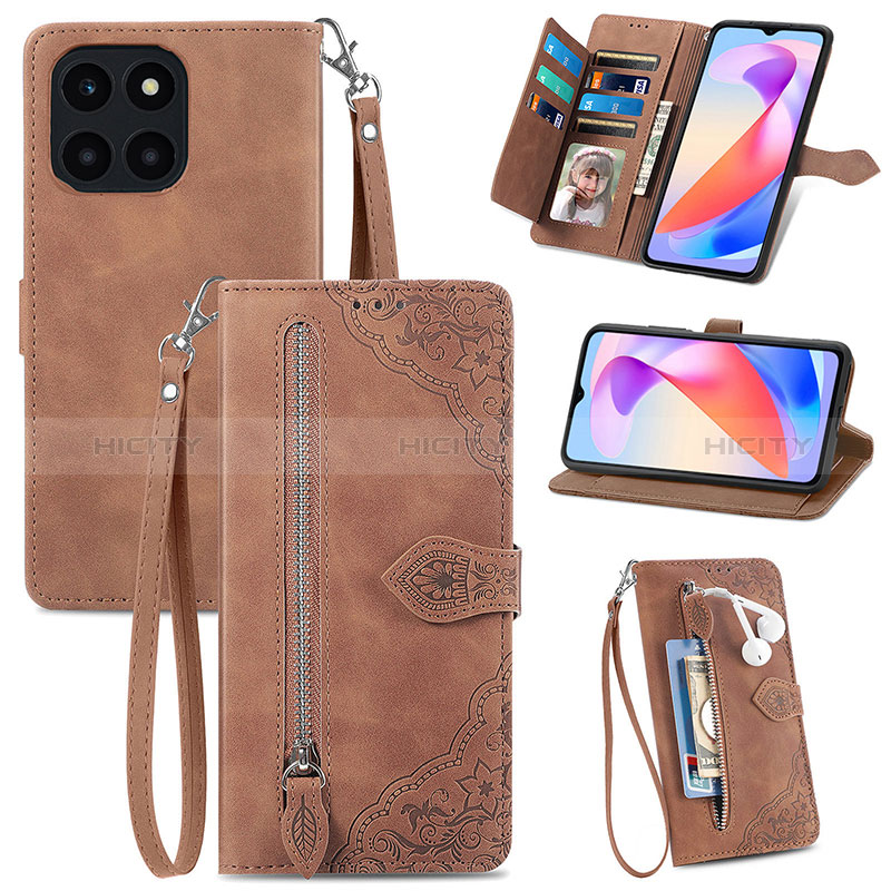 Handytasche Stand Schutzhülle Flip Leder Hülle S06D für Huawei Honor X6a groß