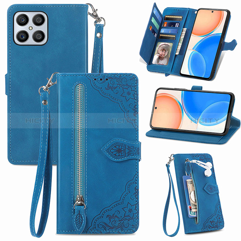 Handytasche Stand Schutzhülle Flip Leder Hülle S06D für Huawei Honor X8 4G groß