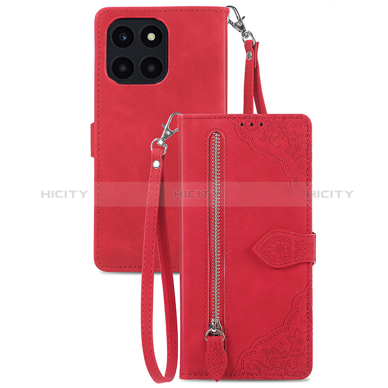 Handytasche Stand Schutzhülle Flip Leder Hülle S06D für Huawei Honor X8b Rot