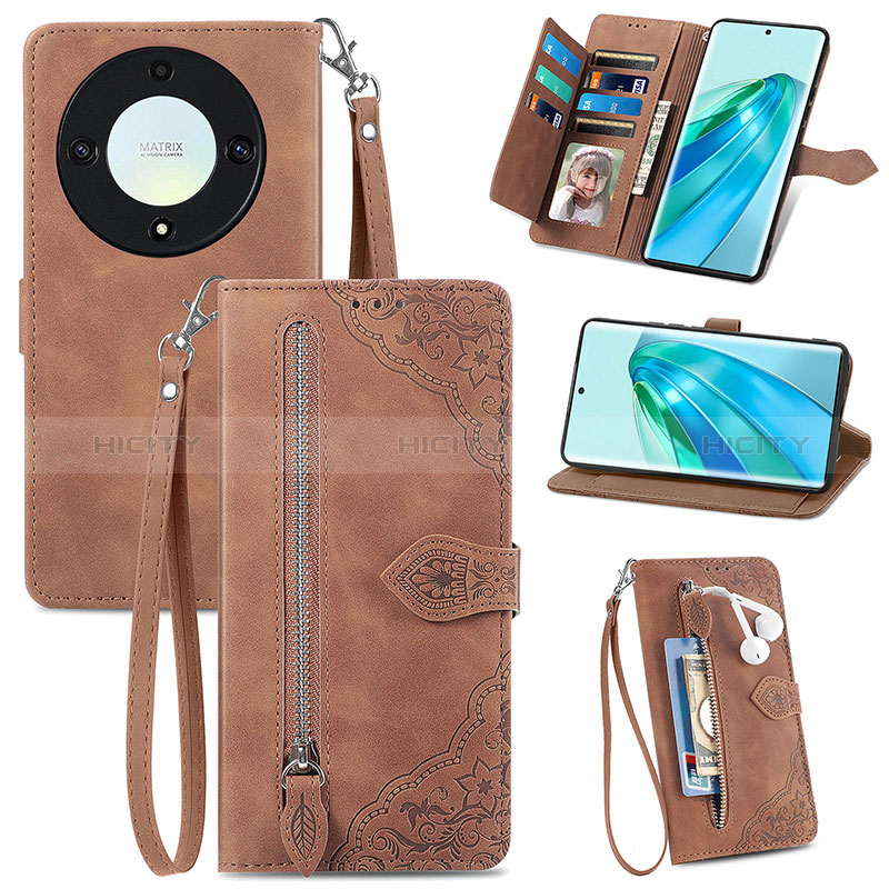 Handytasche Stand Schutzhülle Flip Leder Hülle S06D für Huawei Honor X9a 5G groß