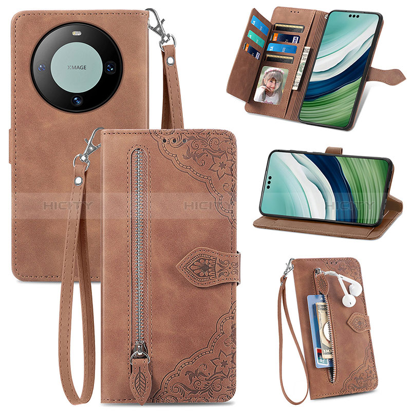 Handytasche Stand Schutzhülle Flip Leder Hülle S06D für Huawei Mate 60 Pro+ Plus groß