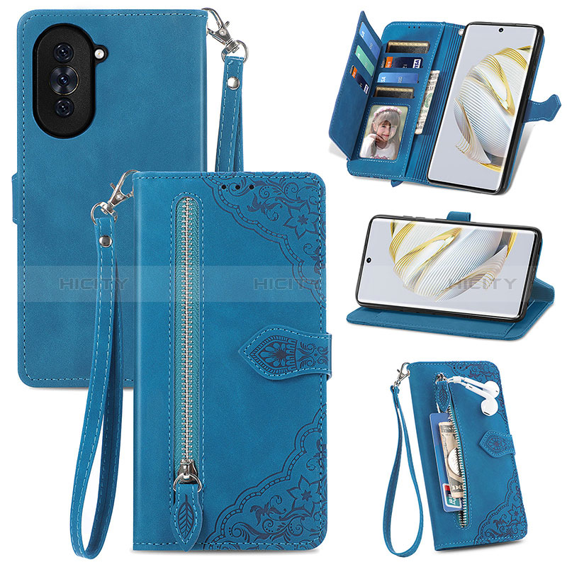 Handytasche Stand Schutzhülle Flip Leder Hülle S06D für Huawei Nova 10 Blau