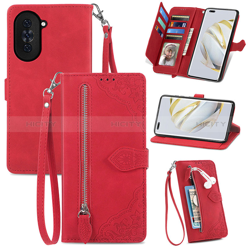 Handytasche Stand Schutzhülle Flip Leder Hülle S06D für Huawei Nova 10 Pro Rot