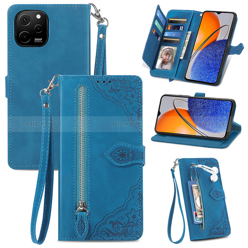 Handytasche Stand Schutzhülle Flip Leder Hülle S06D für Huawei Nova Y61 groß