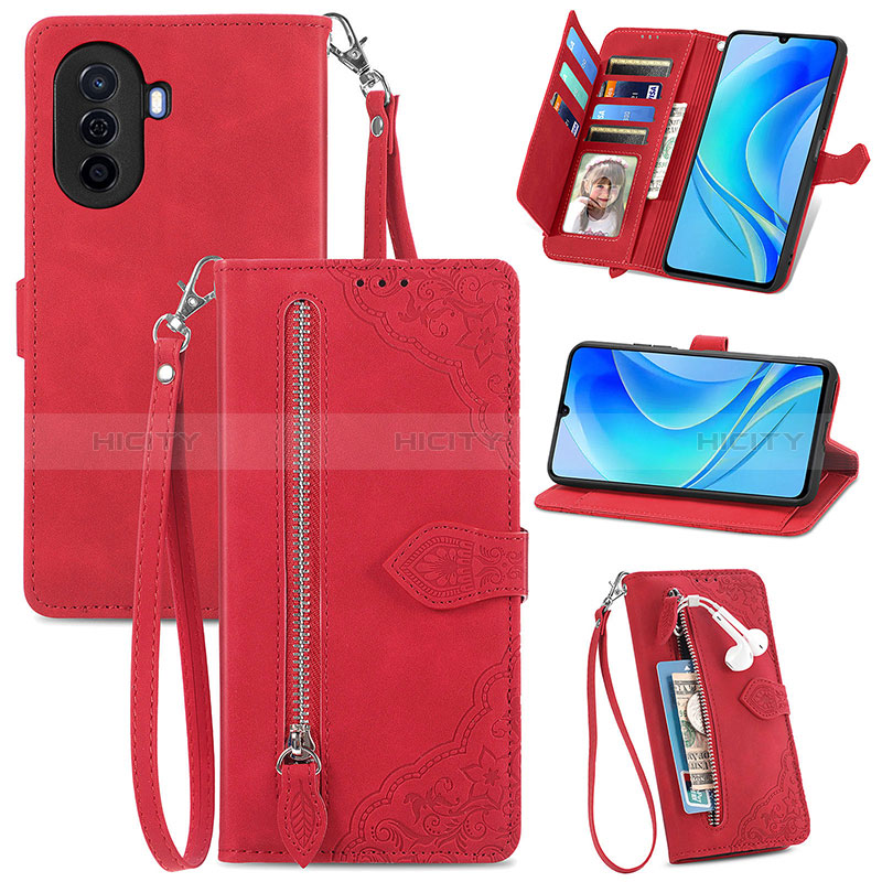 Handytasche Stand Schutzhülle Flip Leder Hülle S06D für Huawei Nova Y70 groß