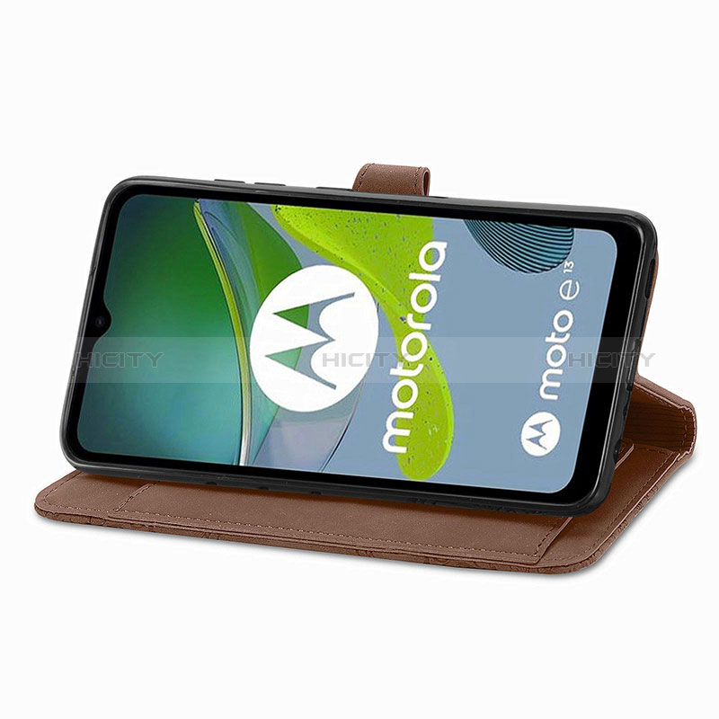 Handytasche Stand Schutzhülle Flip Leder Hülle S06D für Motorola Moto E13