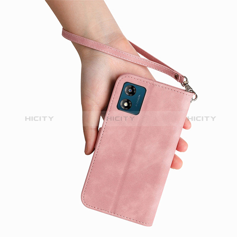 Handytasche Stand Schutzhülle Flip Leder Hülle S06D für Motorola Moto E13