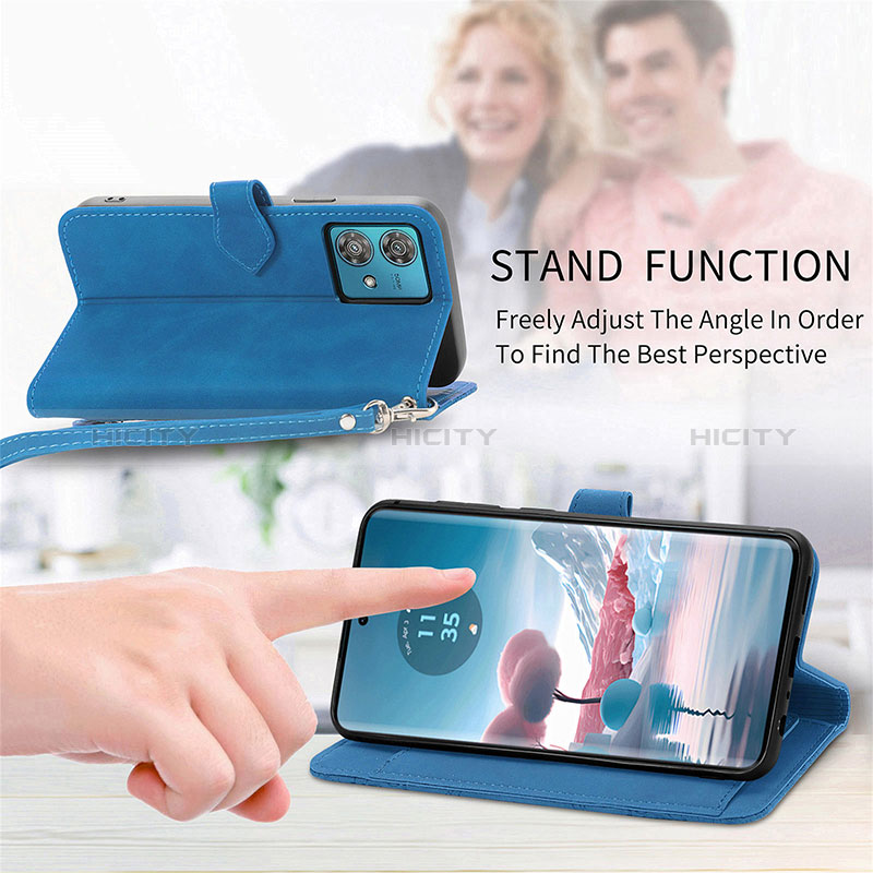 Handytasche Stand Schutzhülle Flip Leder Hülle S06D für Motorola Moto Edge 40 Neo 5G groß