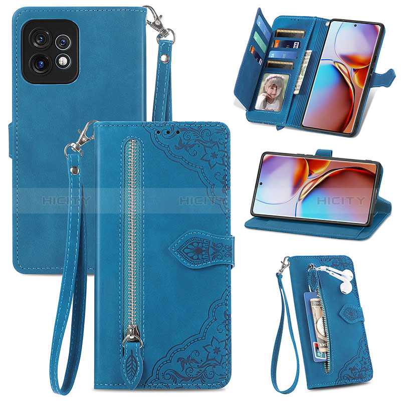 Handytasche Stand Schutzhülle Flip Leder Hülle S06D für Motorola Moto Edge 40 Pro 5G