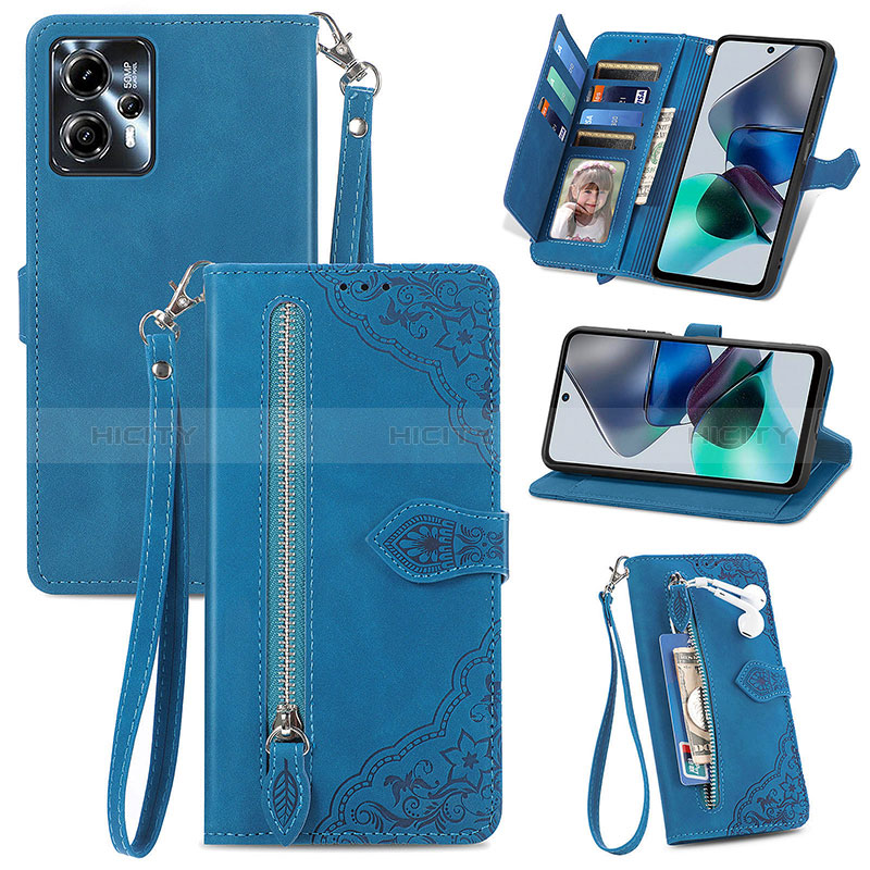 Handytasche Stand Schutzhülle Flip Leder Hülle S06D für Motorola Moto G13