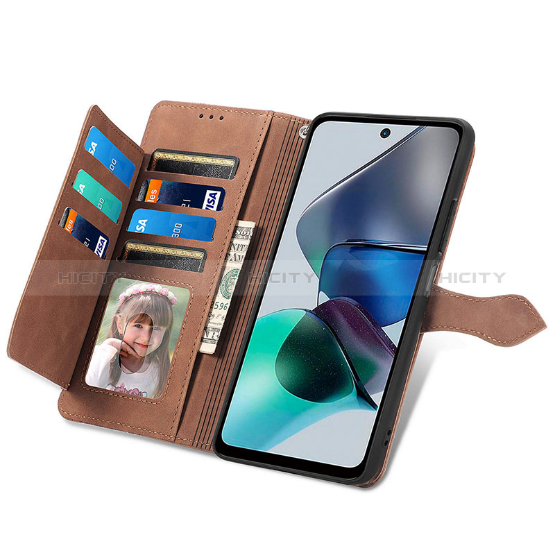 Handytasche Stand Schutzhülle Flip Leder Hülle S06D für Motorola Moto G13