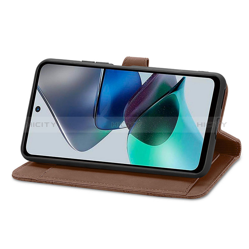 Handytasche Stand Schutzhülle Flip Leder Hülle S06D für Motorola Moto G23 groß