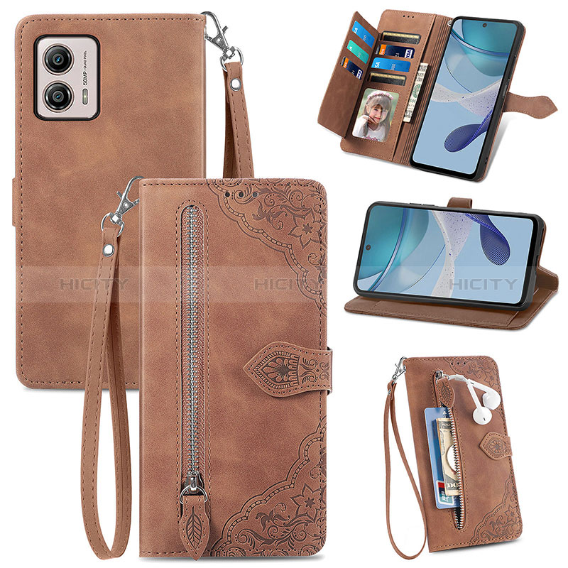 Handytasche Stand Schutzhülle Flip Leder Hülle S06D für Motorola Moto G53 5G