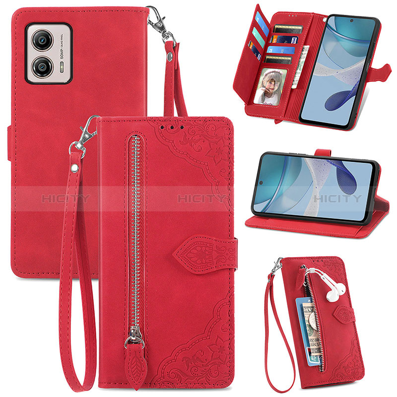 Handytasche Stand Schutzhülle Flip Leder Hülle S06D für Motorola Moto G53j 5G