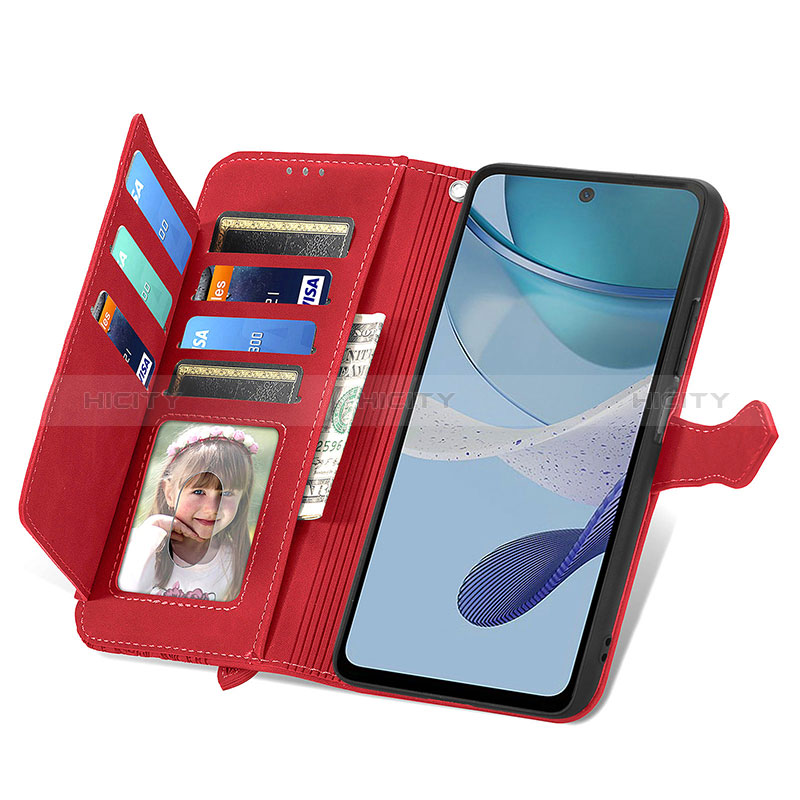 Handytasche Stand Schutzhülle Flip Leder Hülle S06D für Motorola Moto G53y 5G