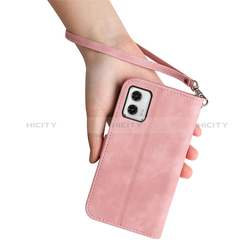 Handytasche Stand Schutzhülle Flip Leder Hülle S06D für Motorola Moto G73 5G