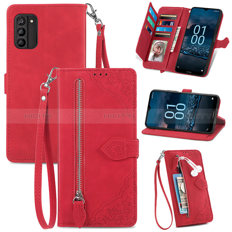 Handytasche Stand Schutzhülle Flip Leder Hülle S06D für Nokia G100 groß