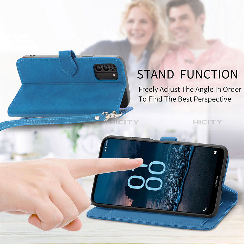 Handytasche Stand Schutzhülle Flip Leder Hülle S06D für Nokia G100 groß