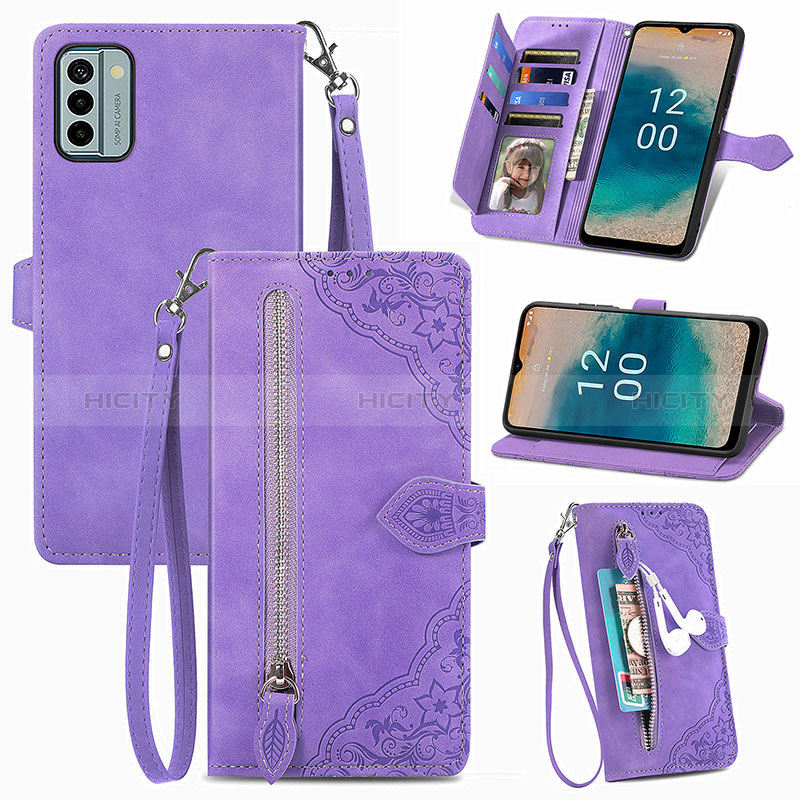 Handytasche Stand Schutzhülle Flip Leder Hülle S06D für Nokia G22 groß