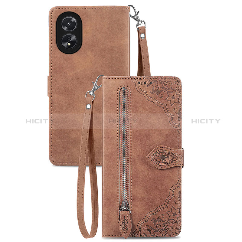 Handytasche Stand Schutzhülle Flip Leder Hülle S06D für Oppo A18 groß