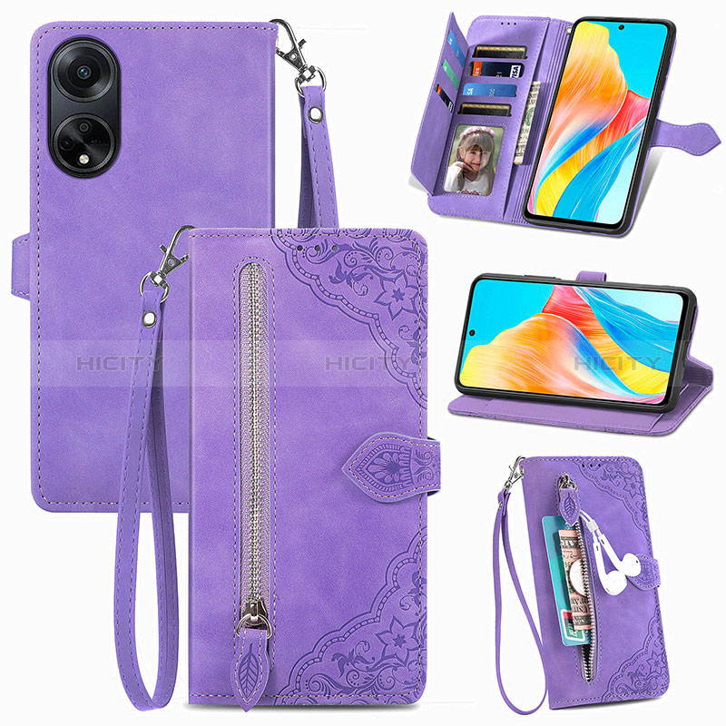 Handytasche Stand Schutzhülle Flip Leder Hülle S06D für Oppo A98 5G groß