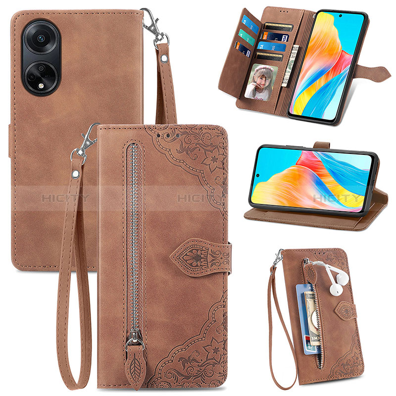 Handytasche Stand Schutzhülle Flip Leder Hülle S06D für Oppo A98 5G groß