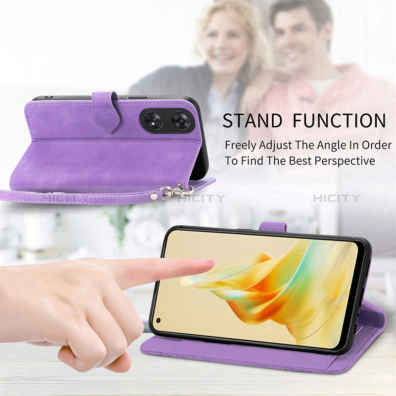 Handytasche Stand Schutzhülle Flip Leder Hülle S06D für Oppo Reno8 T 4G groß