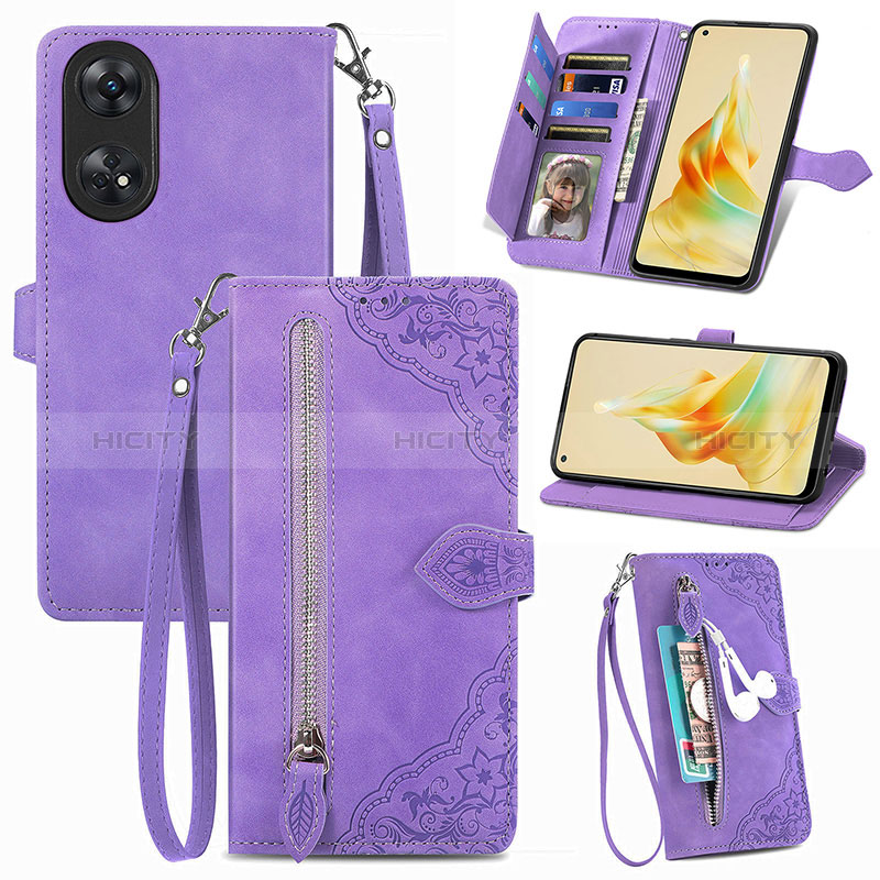 Handytasche Stand Schutzhülle Flip Leder Hülle S06D für Oppo Reno8 T 4G