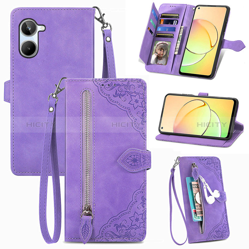 Handytasche Stand Schutzhülle Flip Leder Hülle S06D für Realme 10 4G groß