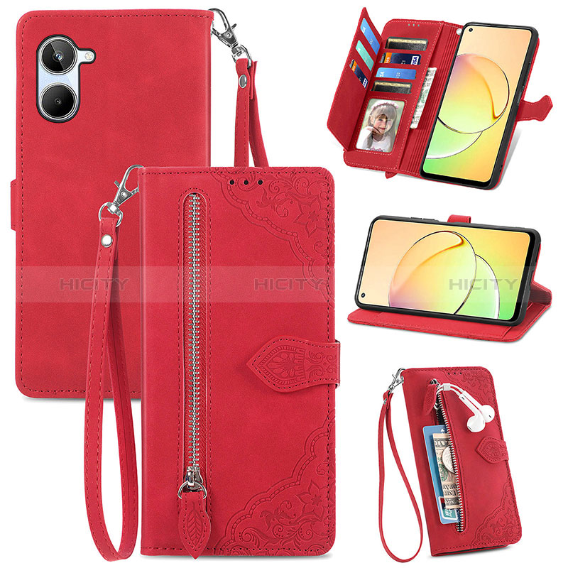 Handytasche Stand Schutzhülle Flip Leder Hülle S06D für Realme 10 Pro 5G groß